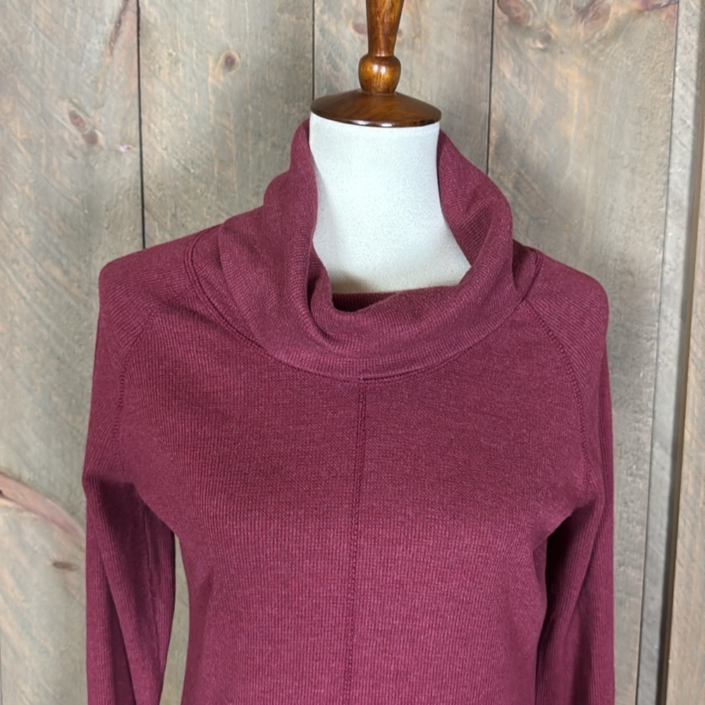 Woolrich Fairmont waffle knit long sleeve dress Burgundy color Size Medium - Picture 3 of 10